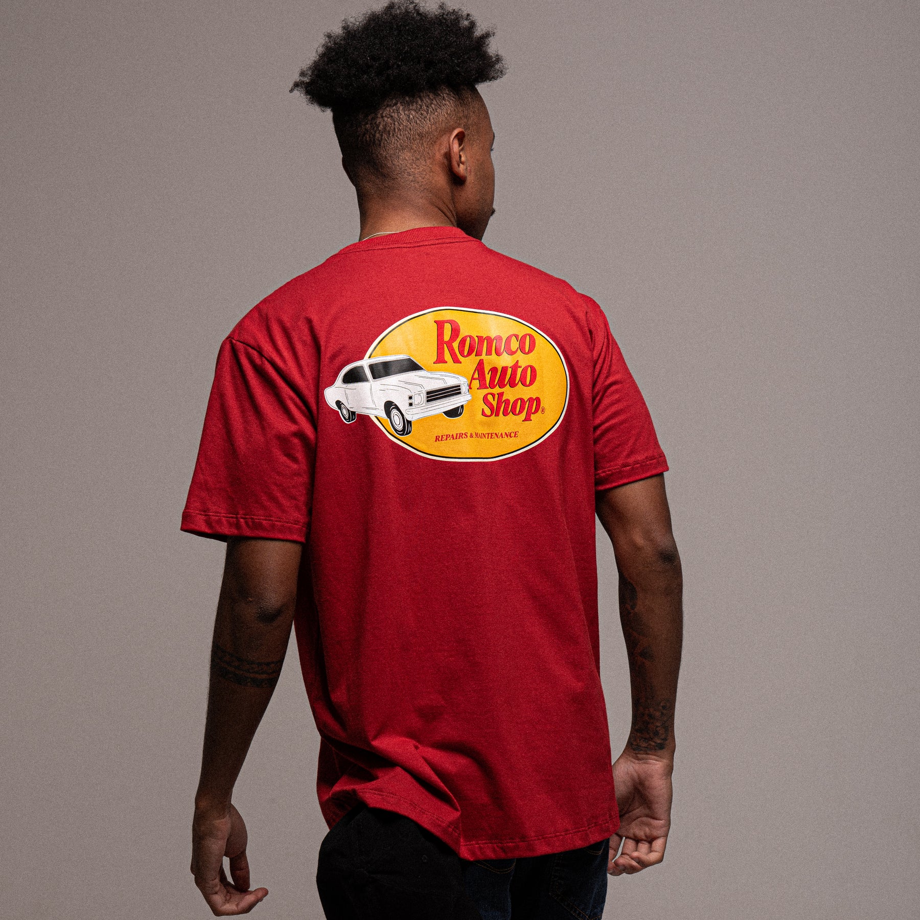 Camiseta Romco Auto Shop Rubro