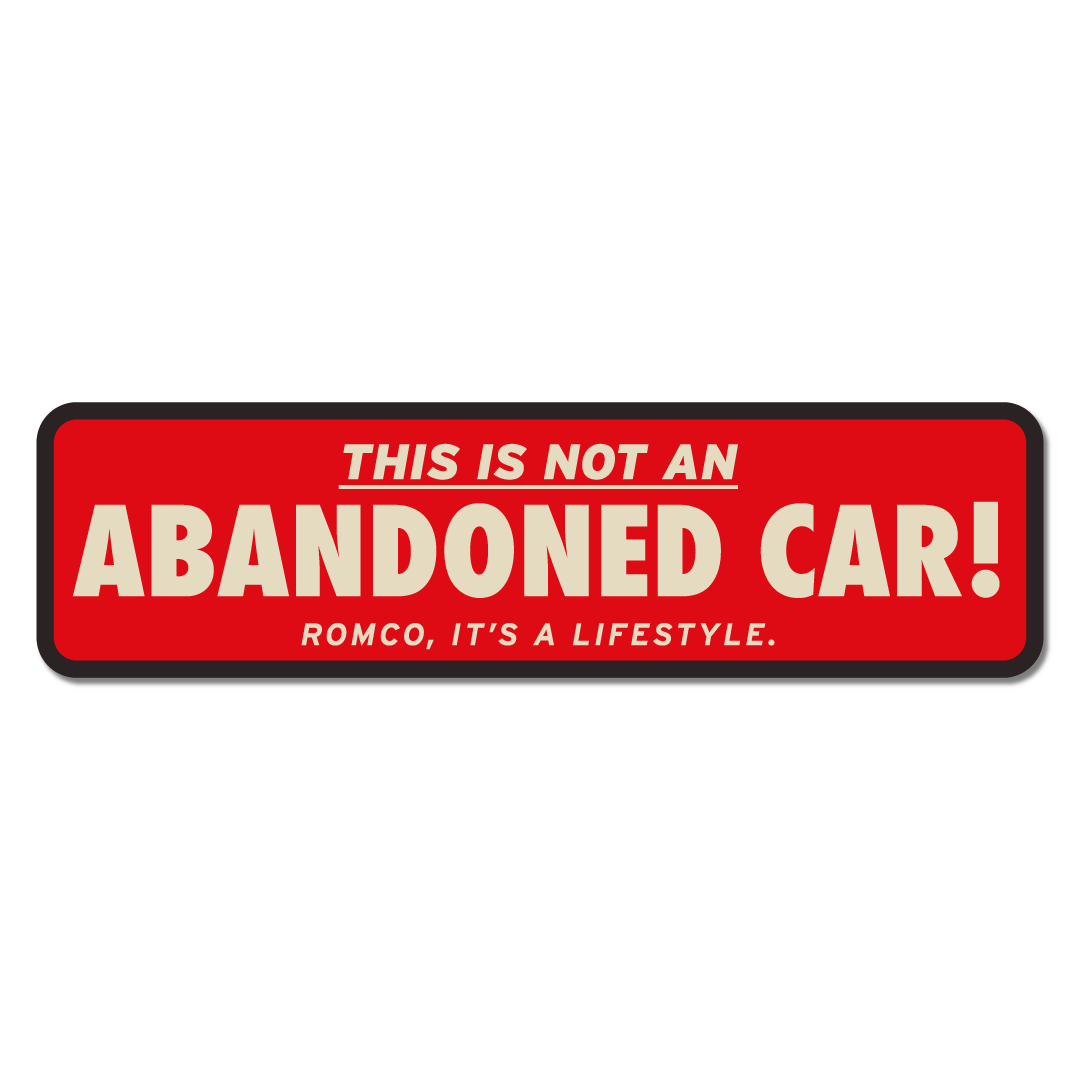 Bumper Sticker Abandoned Car Romco