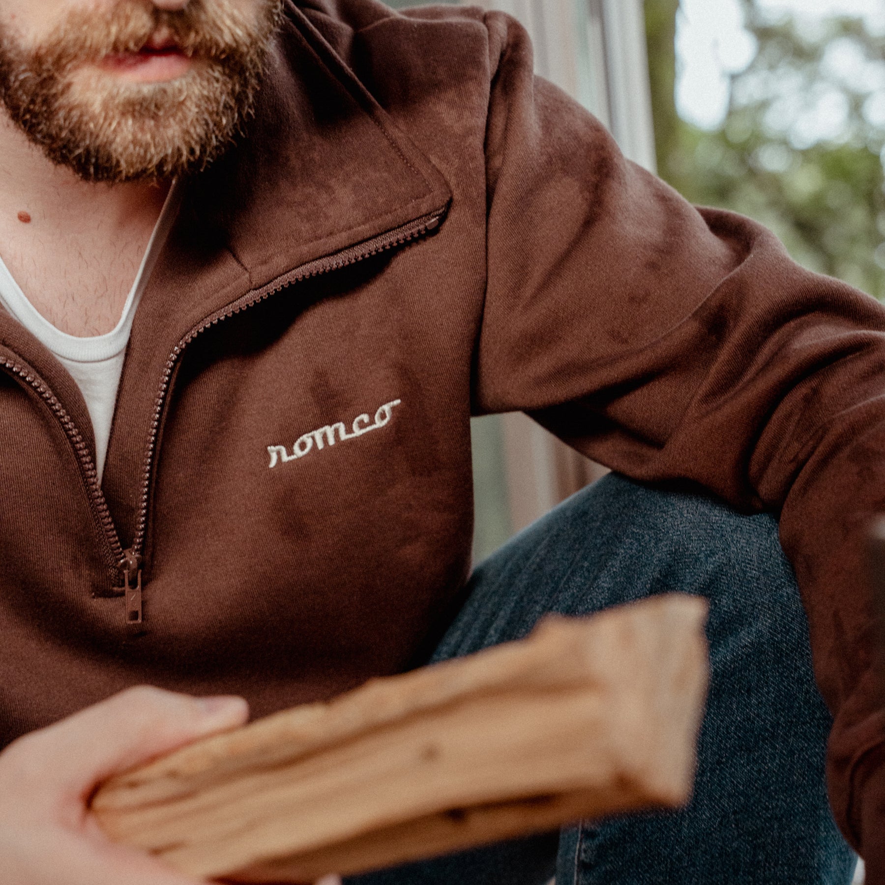 Moletom Half Zip Lumberjack Brown