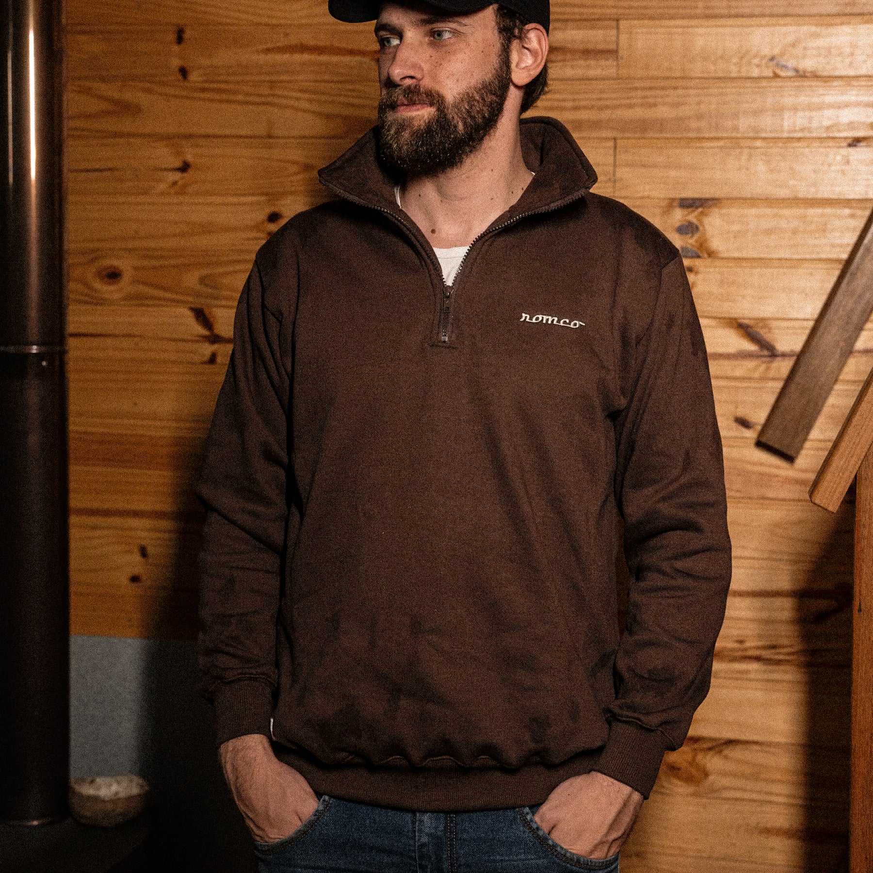 Moletom Half Zip Lumberjack Brown